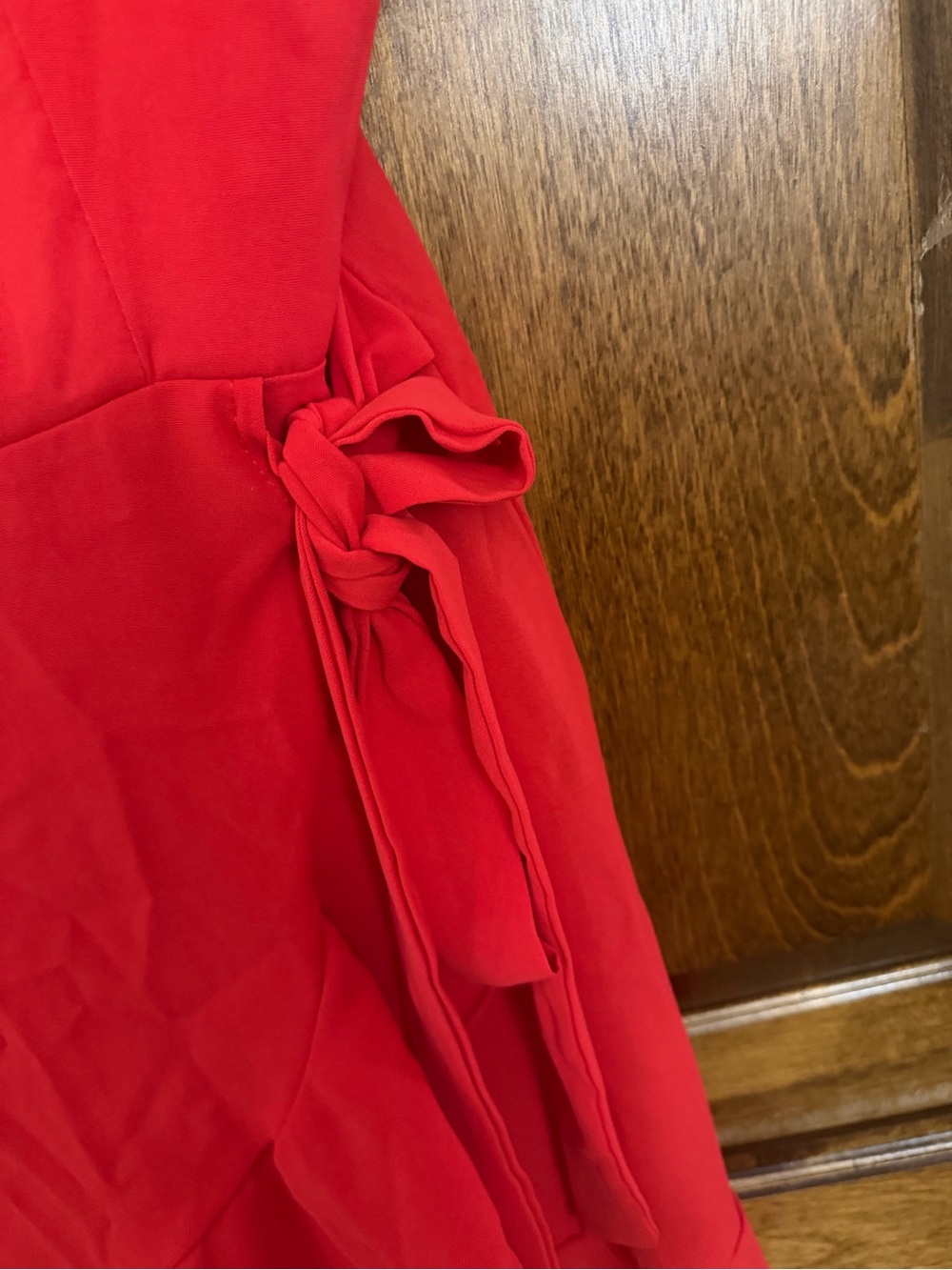Amazon Red Ruffle Wrap Mini Dress - Picture 2 of 4